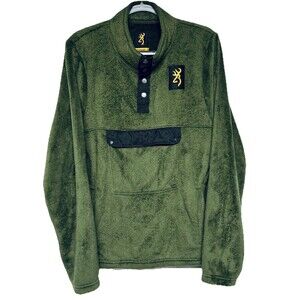 Browning 1/4 Snap Fleece Jacket Outdoors Hiking Soft Pullover Size Large